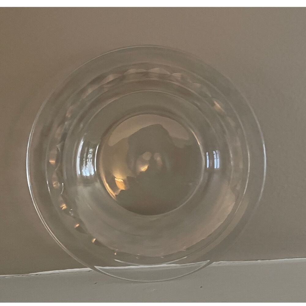 Vintage Handblown Clear Glass Plates, Set of 7